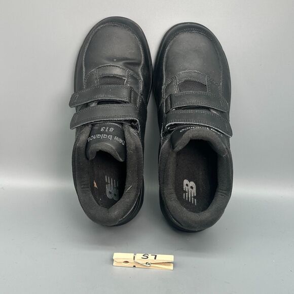 New Balance 813 Men\'s 8 Black Leather Athletic Shoes Lace-Up Walking Sneaker main image 6